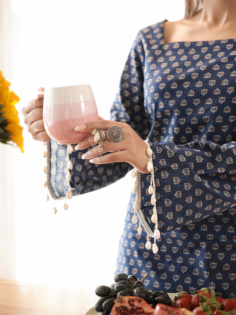 Miraaya Sanganeri Indigo Corset Kurti