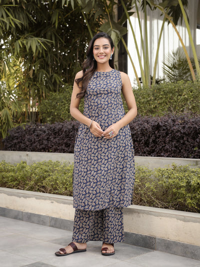 The Riva Sanganeri Botanical Kurta-Pant Set