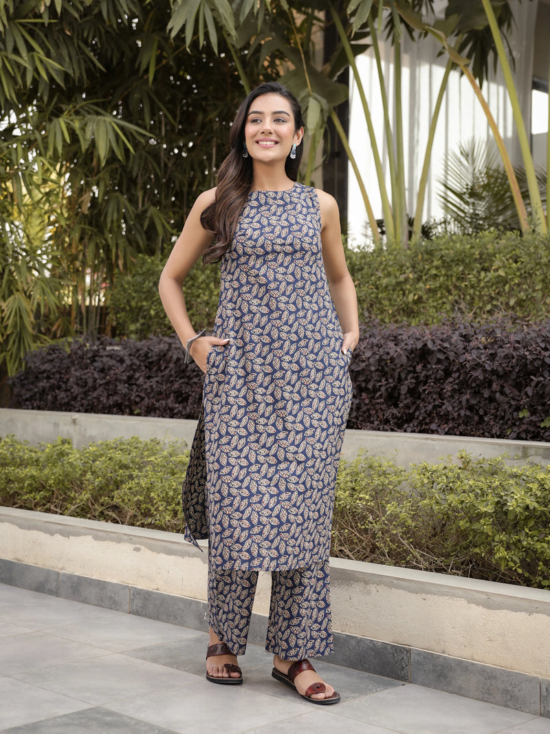 The Riva Sanganeri Botanical Kurta-Pant Set