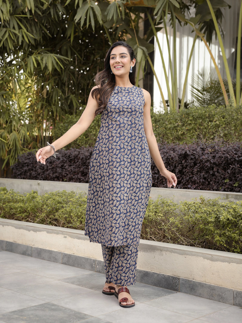 The Riva Sanganeri Botanical Kurta-Pant Set