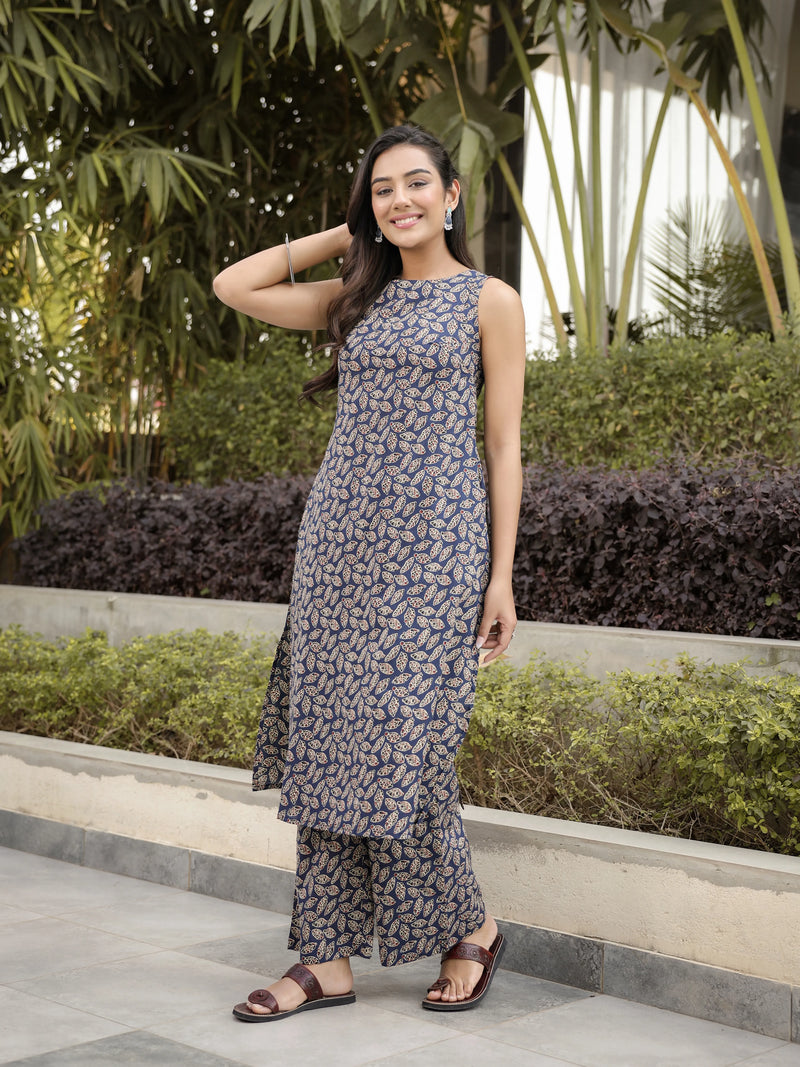 The Riva Sanganeri Botanical Kurta-Pant Set