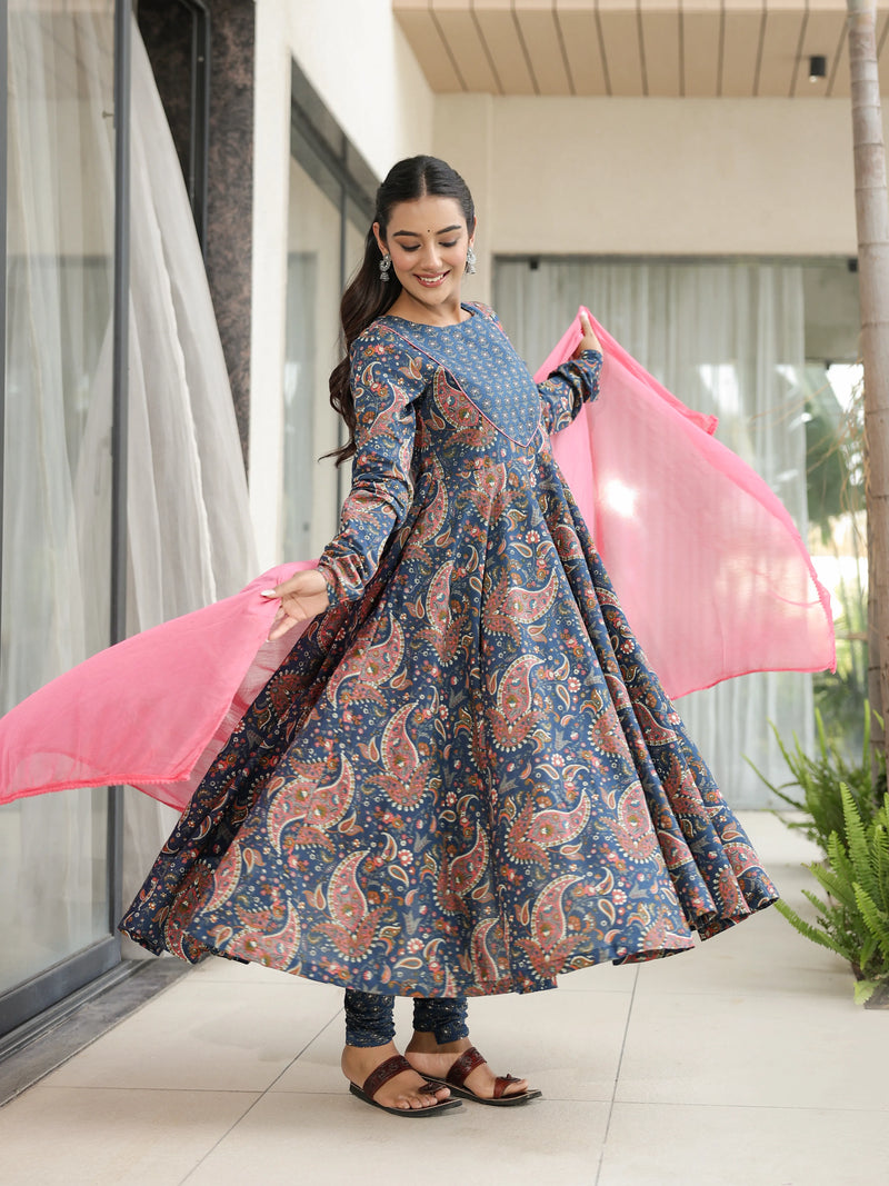 Devika – Premium Paisley Cotton Suit Set