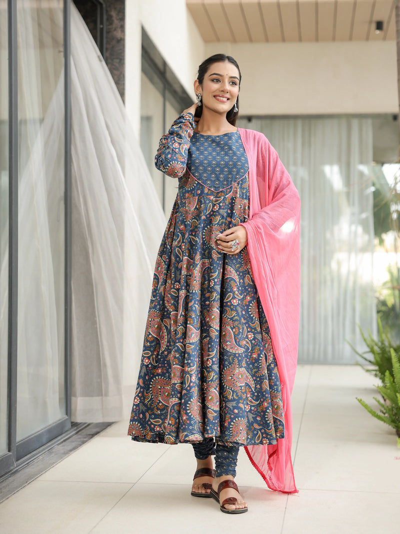 Devika – Premium Paisley Cotton Suit Set