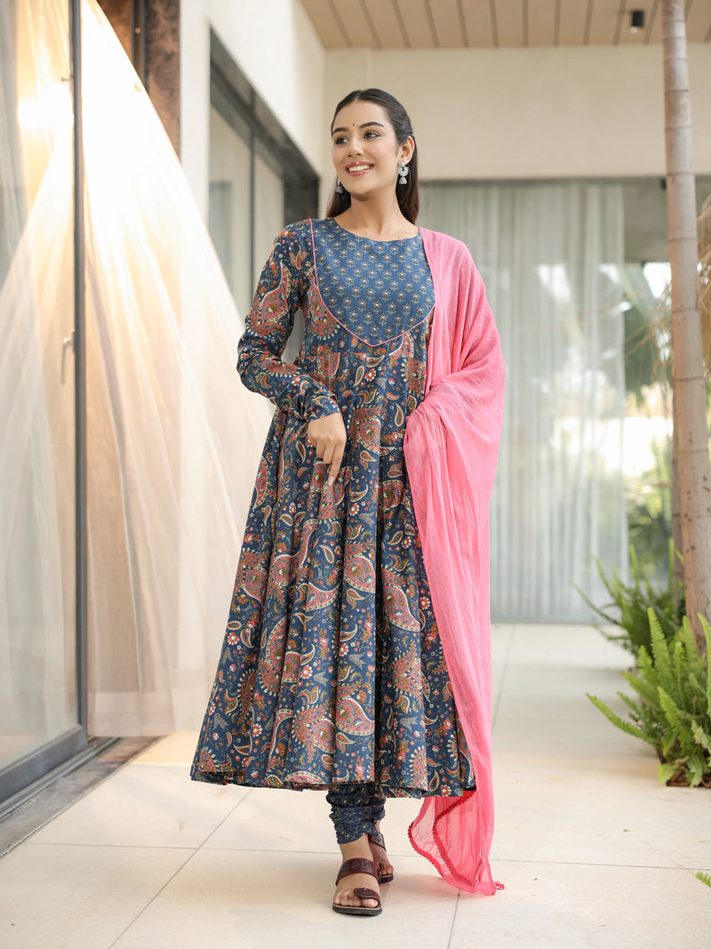 Devika – Premium Paisley Cotton Suit Set