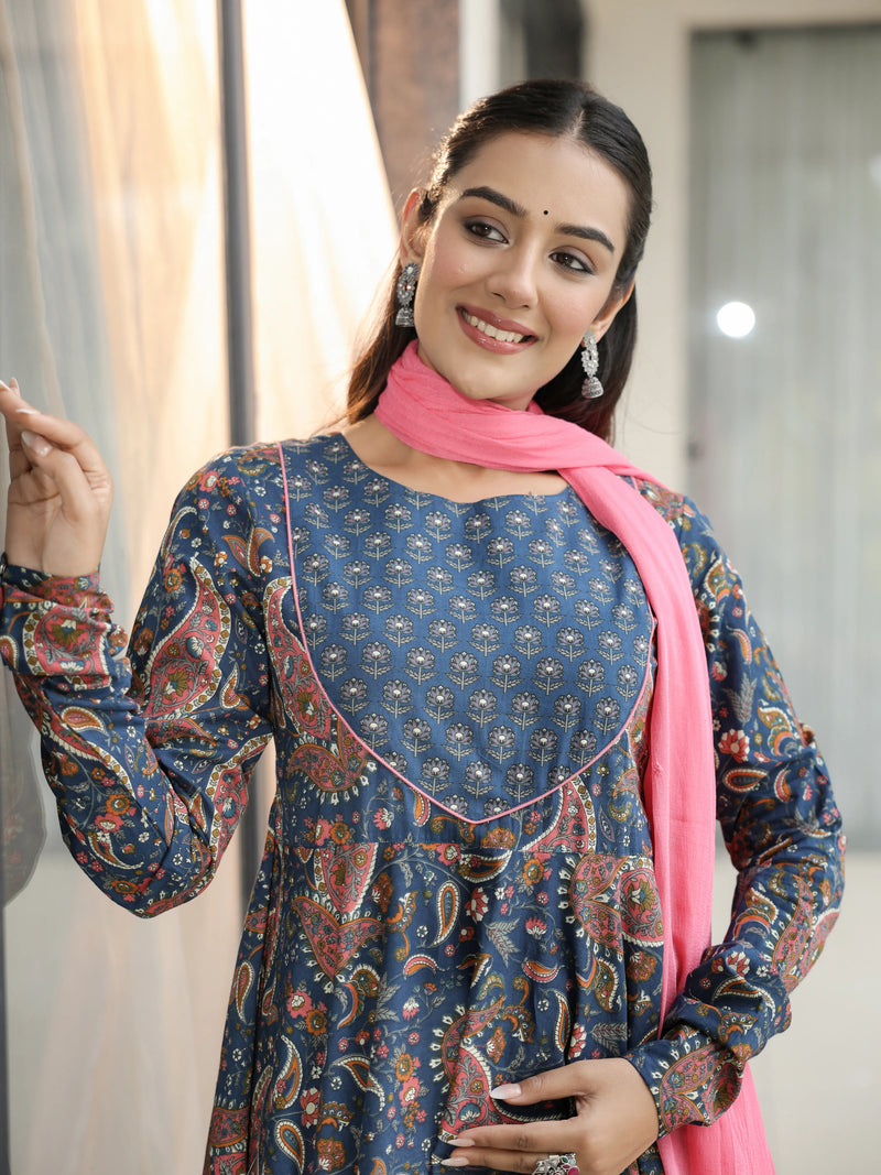 Devika – Premium Paisley Cotton Suit Set