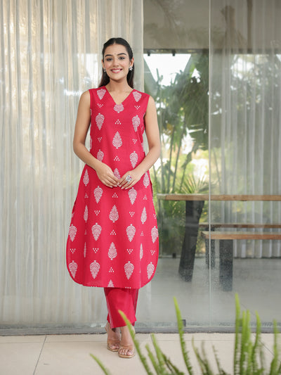 Rangriti – Rani Pink Cotton Kurta Set