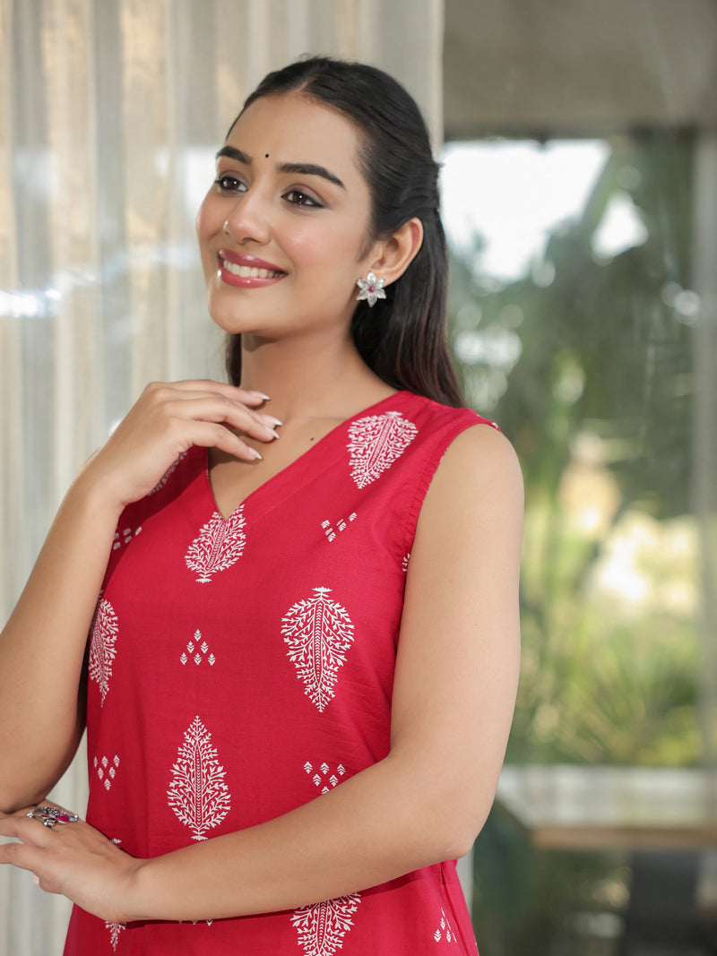 Rangriti – Rani Pink Cotton Kurta Set