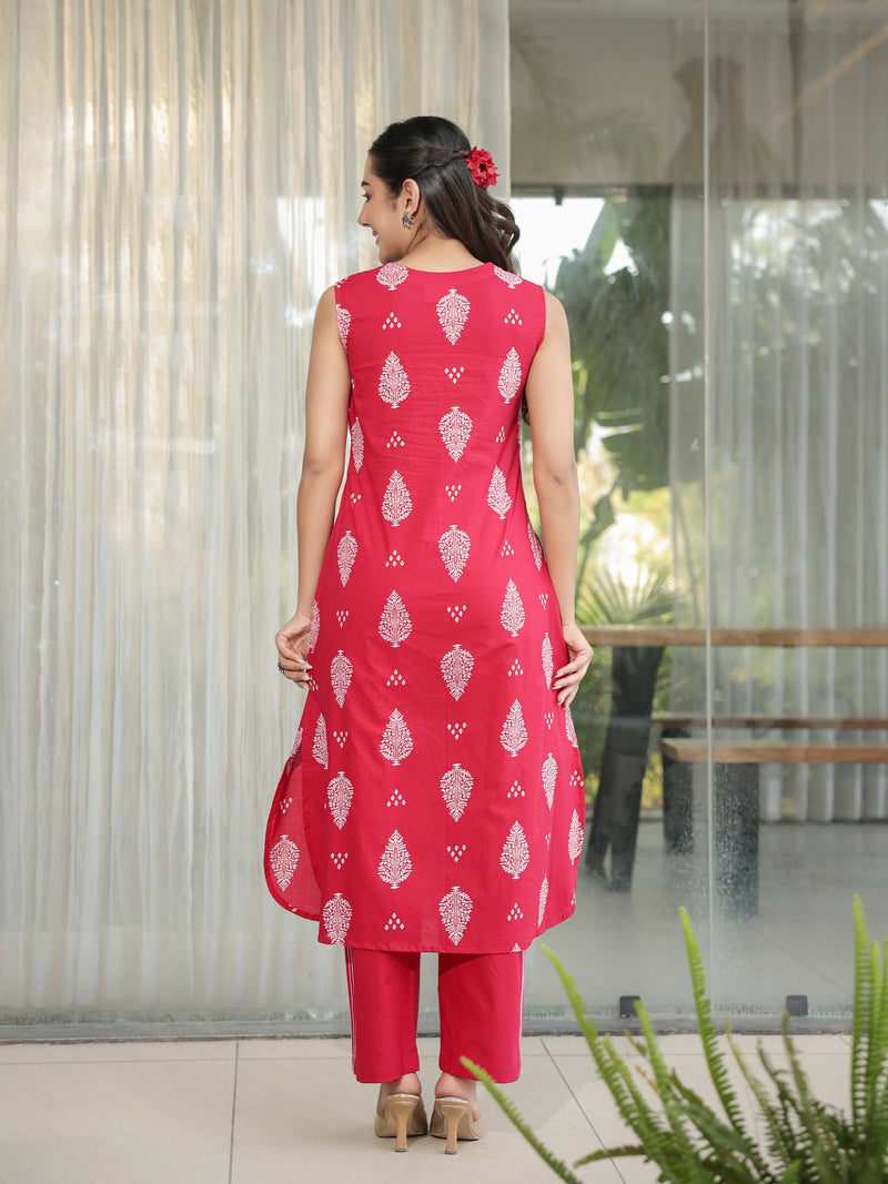 Rangriti – Rani Pink Cotton Kurta Set