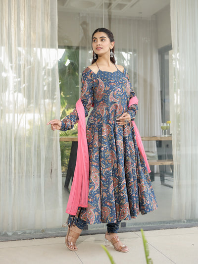 Neelam – Blue Paisley Cotton Suit Set
