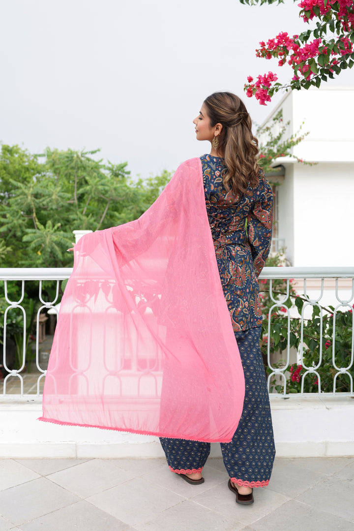 Gulnaar Cotton Farshi Salwar Suit Set