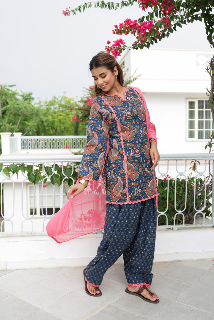 Gulnaar Cotton Farshi Salwar Suit Set