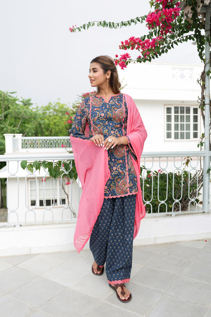Gulnaar Cotton Farshi Salwar Suit Set