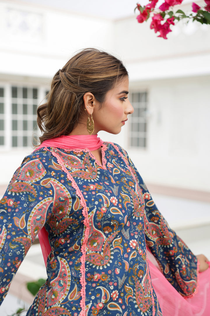 Gulnaar Cotton Farshi Salwar Suit Set