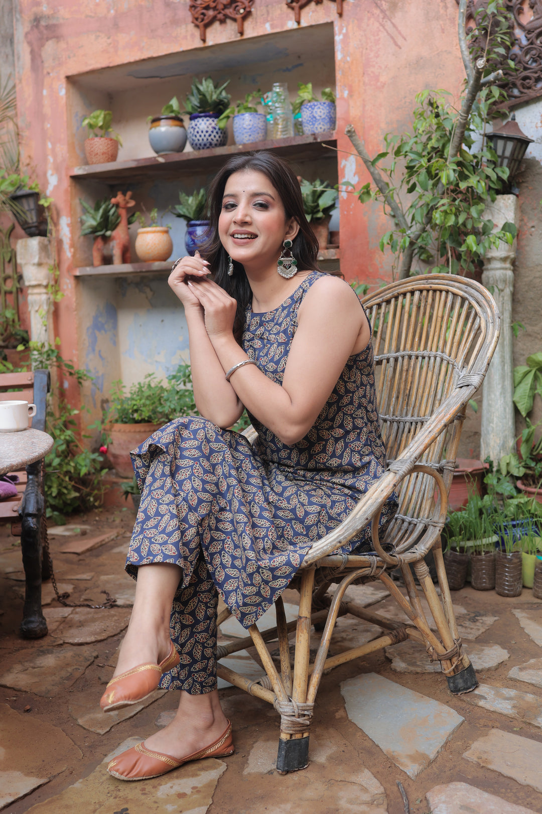 The Riva Sanganeri Botanical Kurta-Pant Set