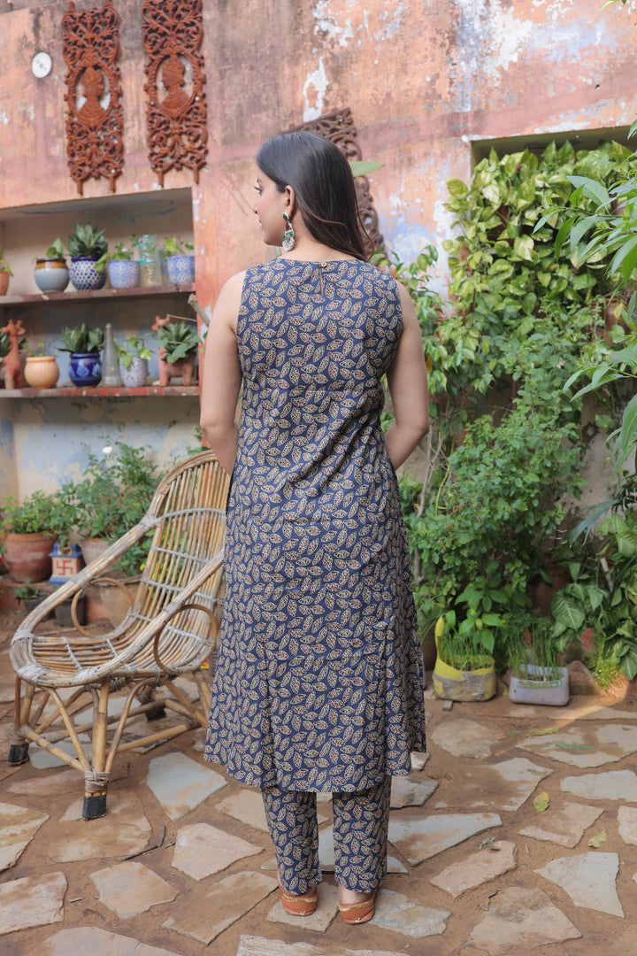 The Riva Sanganeri Botanical Kurta-Pant Set