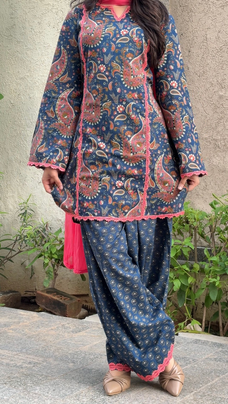 Gulnaar Cotton Farshi Salwar Suit Set