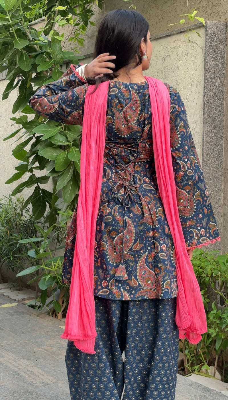 Gulnaar Cotton Farshi Salwar Suit Set