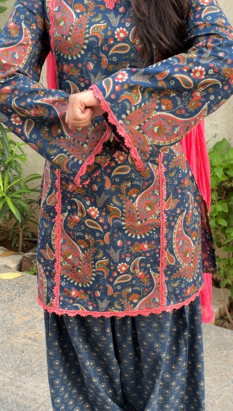 Gulnaar Cotton Farshi Salwar Suit Set