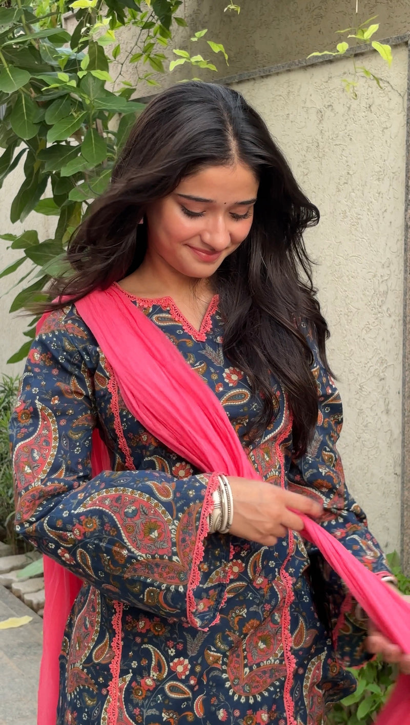 Gulnaar Cotton Farshi Salwar Suit Set